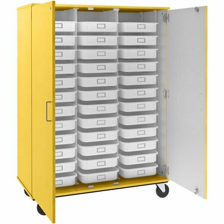 I.D. SYSTEMS 67'' Tall Sun Yellow Mobile Storage Cabinet with 36 3 1/2'' Trays 80275F67042 538275F67042